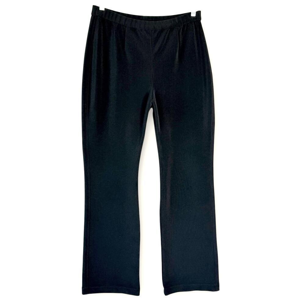 Chico's Black Straight High Rise Stretchy Knit Pants Pullon Size L/12 Chico 2